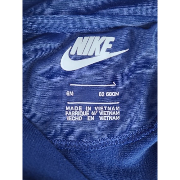 Nike Baby Boys Navy Blue Orange Logo Tape Full Zip Tracksuit Coverall Rpmper - Picture 3 of 4